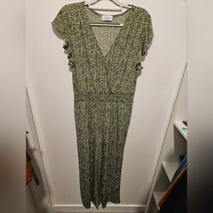 Elegant Green Patterned Romper